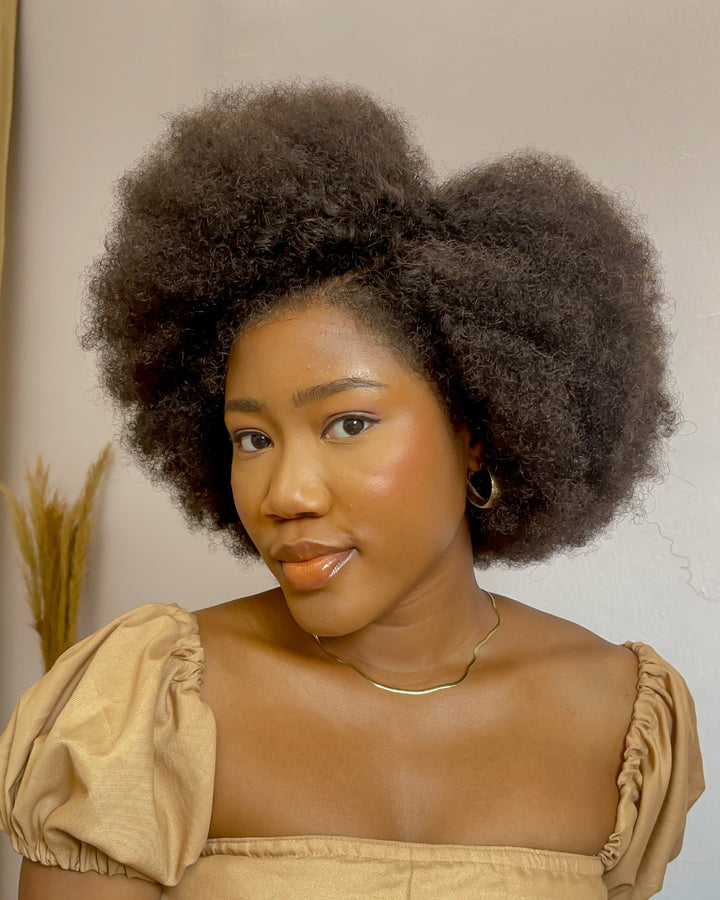 Perruque Bob Afro Kinky Bouclée Avec Bords Crépus