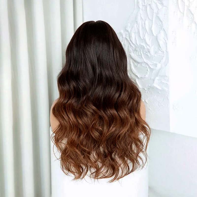 Chase Brown Ombre cheveux humains sans colle perruques aspect naturel HD dentelle