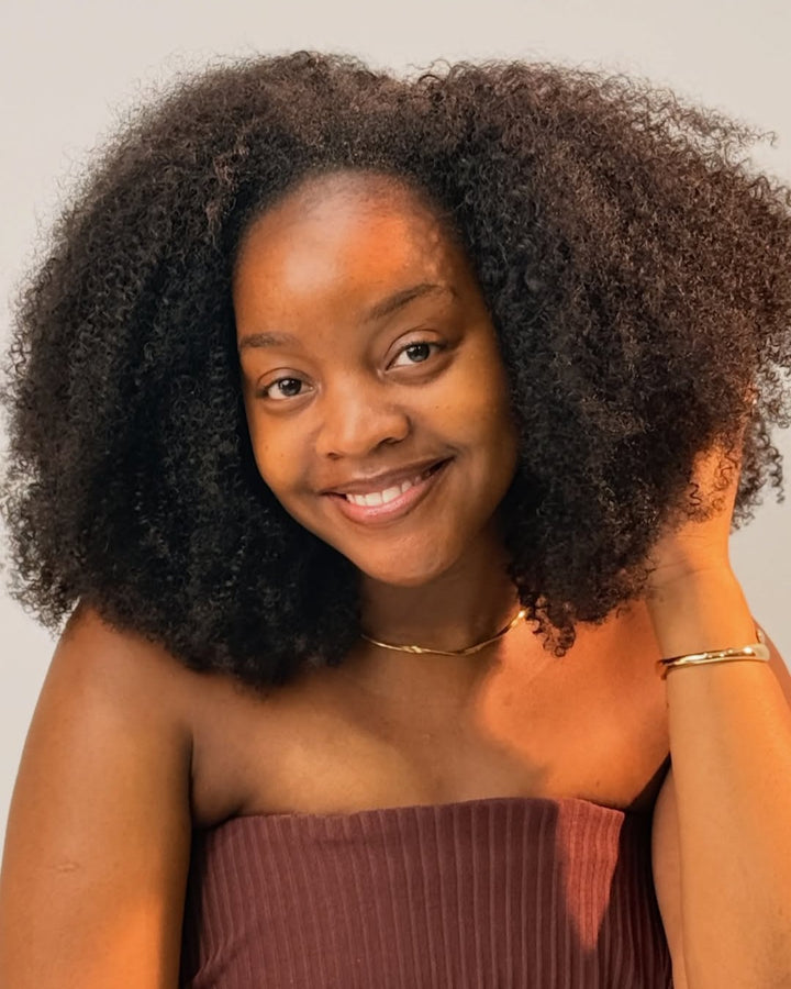 Demi-perruque Kinky Coily à cordon de serrage réglable