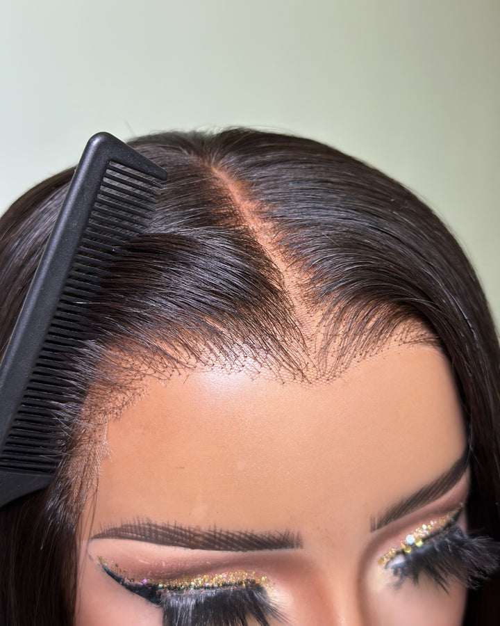Perruque Bob en cheveux humains vierges avec bonnet ajustable et dentelle HD