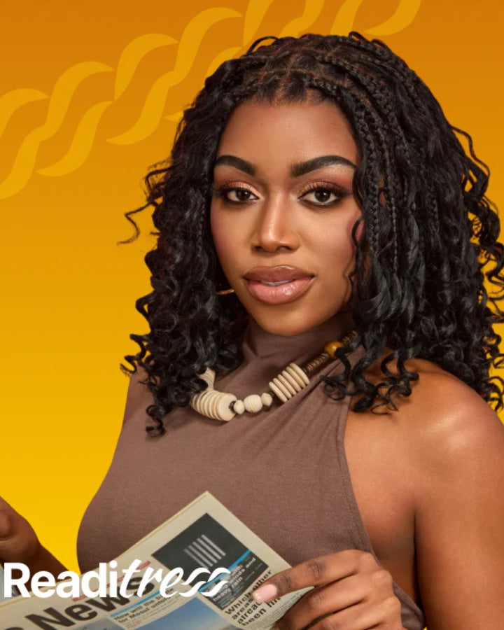 Perruque Bob tressée style bohème bouclée sans nœuds et dentelle intégrale