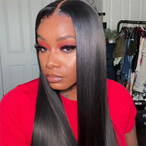 Perruque Lace Front Wig Yaki cheveux humains lisses