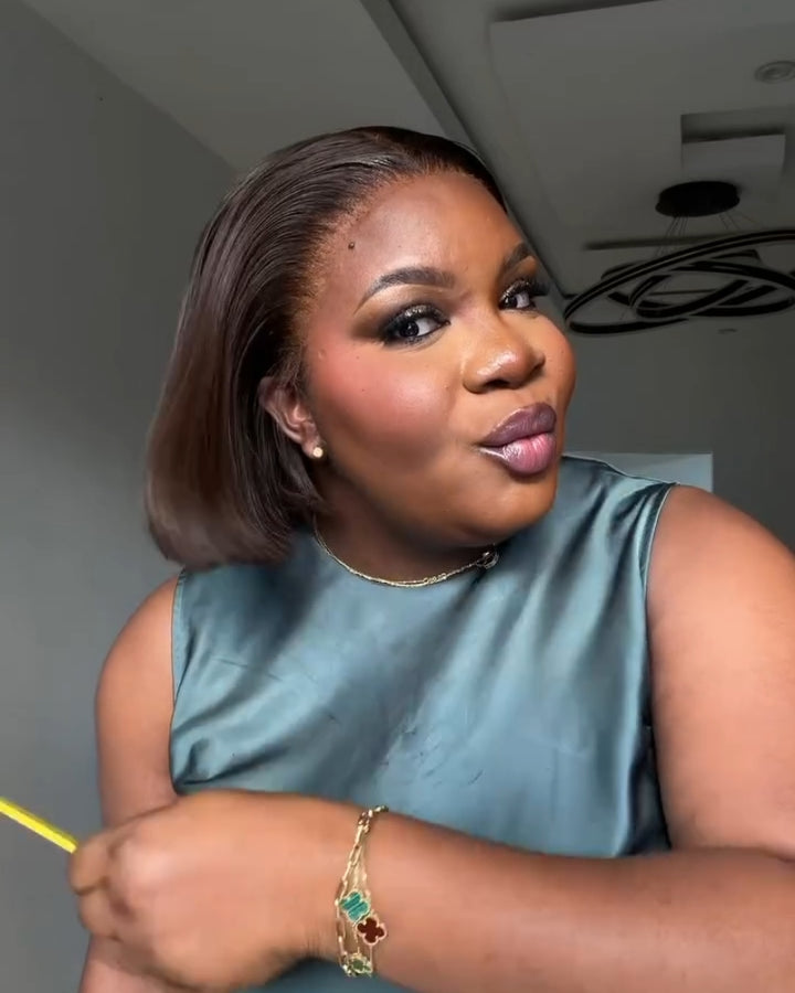 Perruque lace front droite marron chocolat 13x4