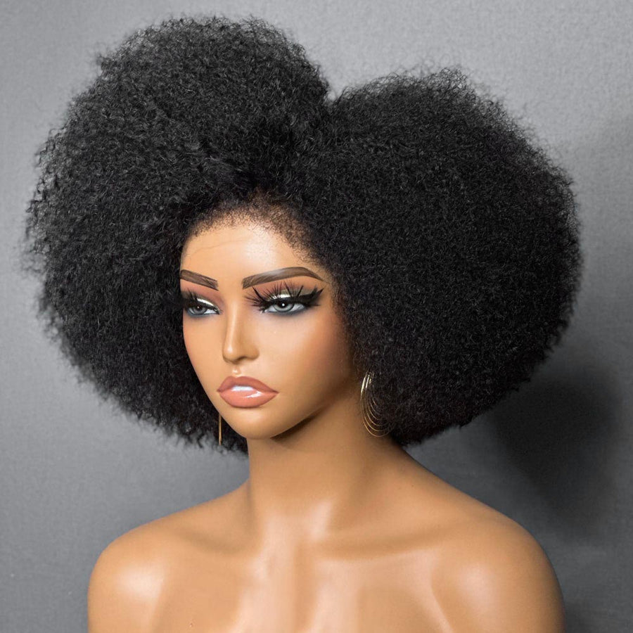 Perruque Bob Afro Kinky Bouclée Avec Bords Crépus