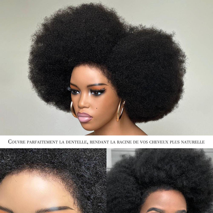 Perruque Bob Afro Kinky Bouclée Avec Bords Crépus