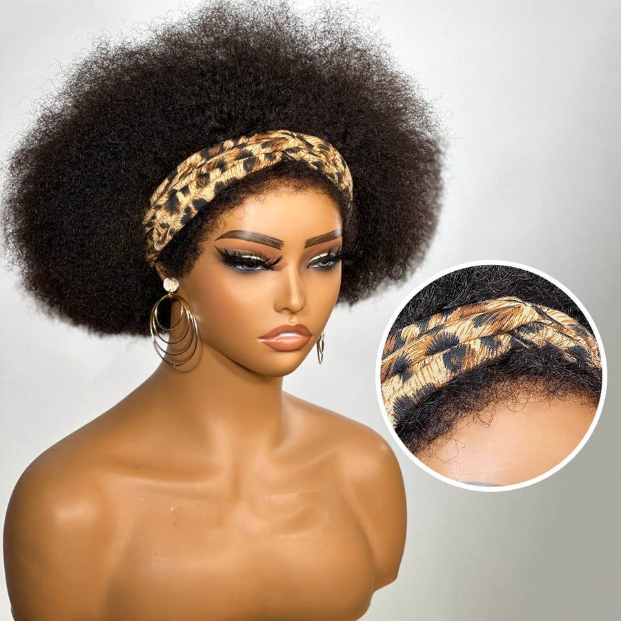 Perruque Bob Afro Kinky Bouclée Avec Bords Crépus