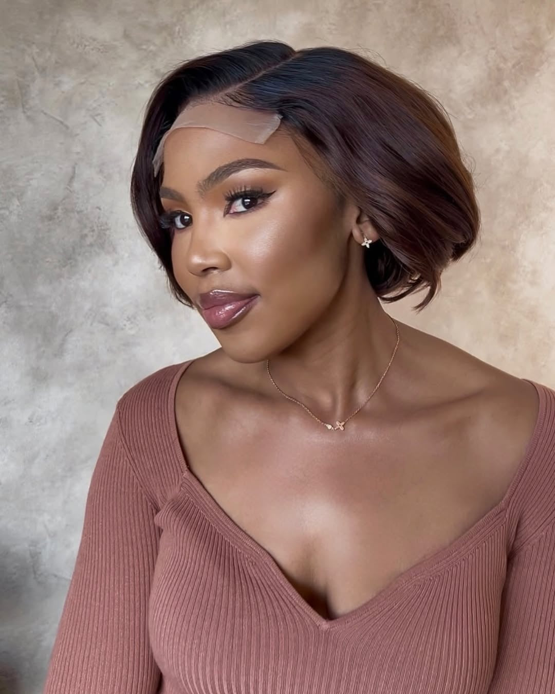 Perruque à raie sur le côté et fermeture en dentelle 5x5 dégradée