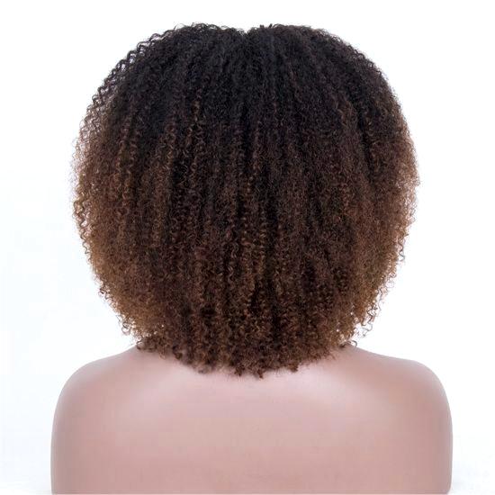 Perruque afro brune ombrée sans colle